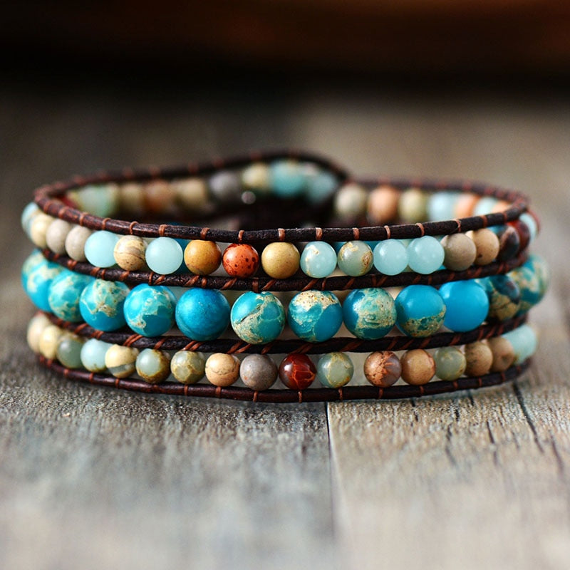 Soft Faux Leather Beaded Bracelet