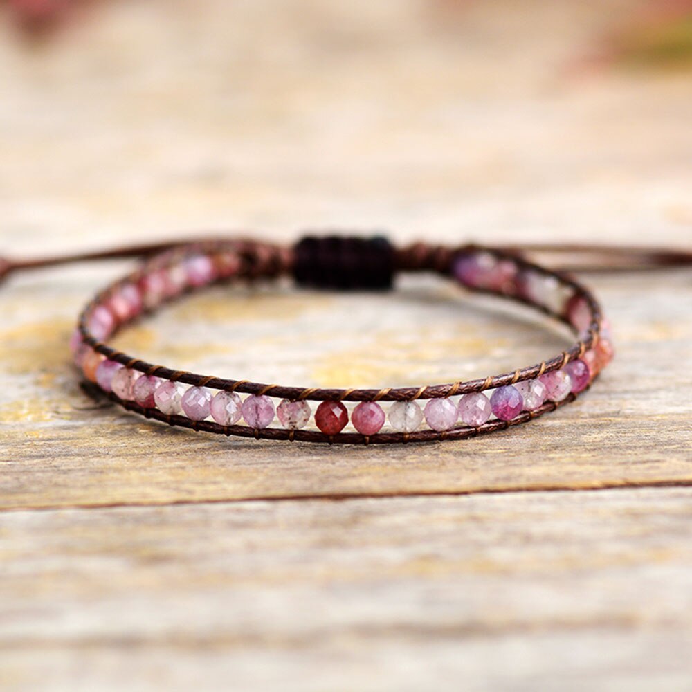 Pink Tourmaline Cord Bracelet