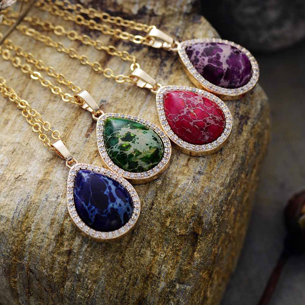 Teardrop Abstract Pattern Necklace