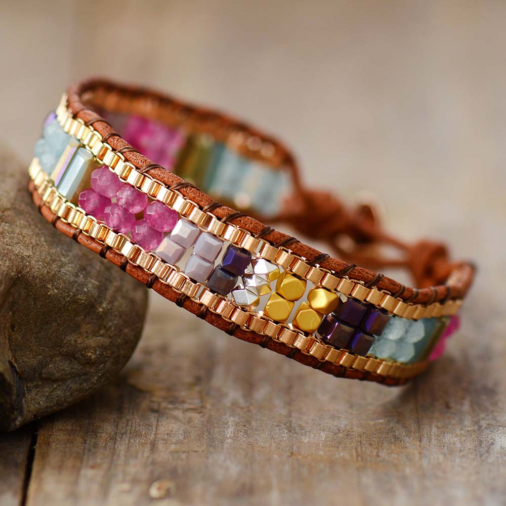 Boho Multicolour Handmade Gem Bracelet