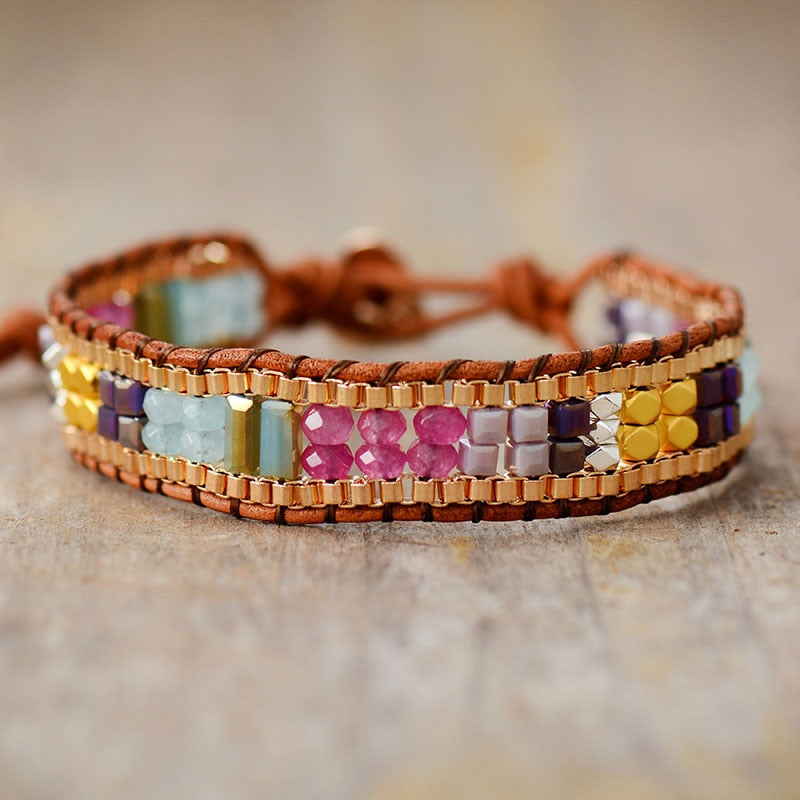 Boho Multicolour Handmade Gem Bracelet