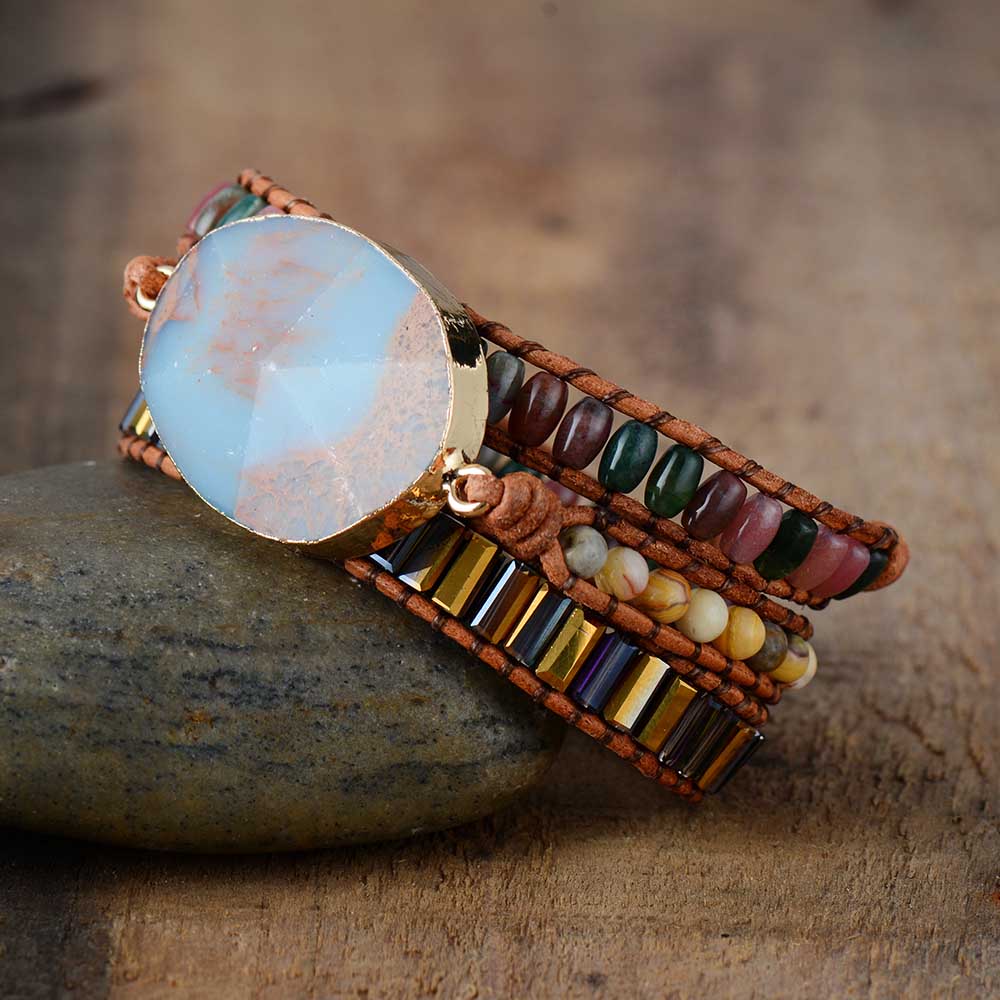 Layered Japser Crystal Onyx Bracelet