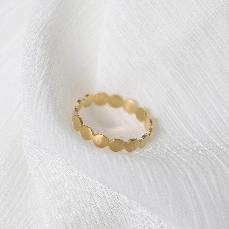 Oval Pattern Matte Gold Bracelet