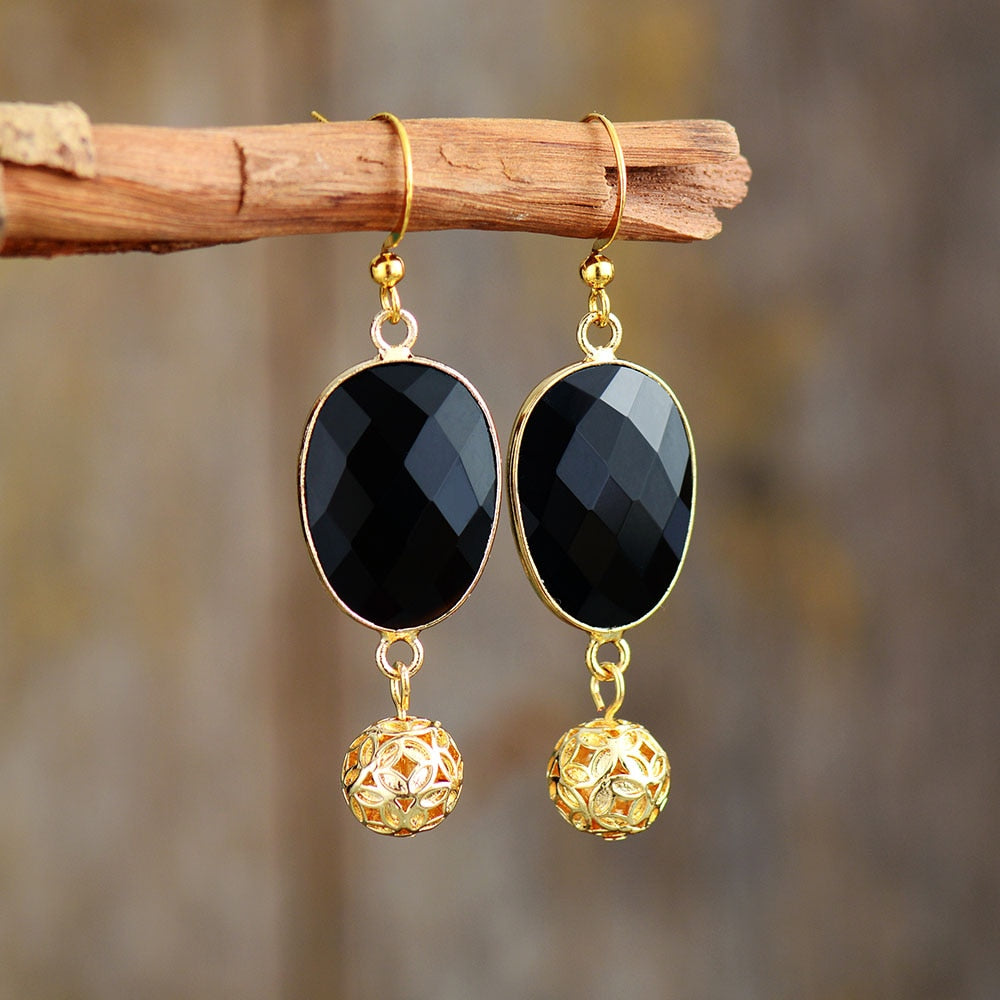 Onyx Moonlight Drop Earrings