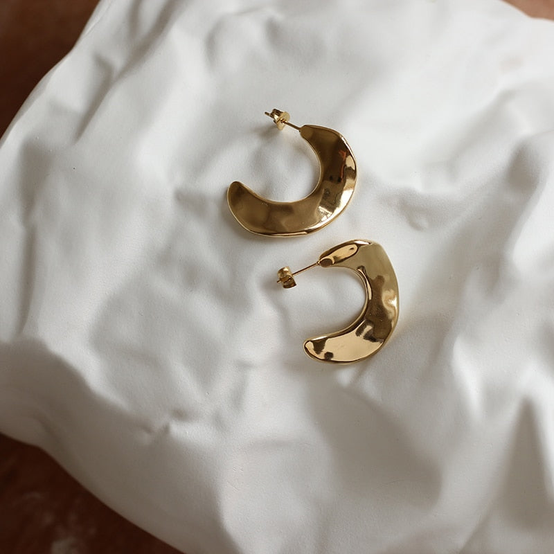 Crescent Moon Gold Earrings