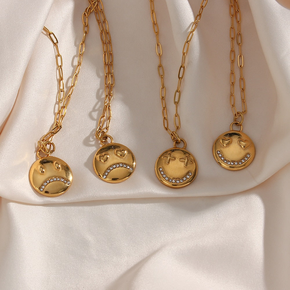 Cute Emoji Gold Chain Necklace