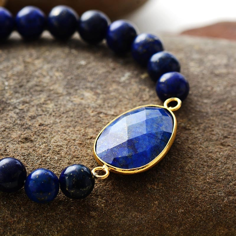 Lapis Lazuli Onyx Elastic Bracelet