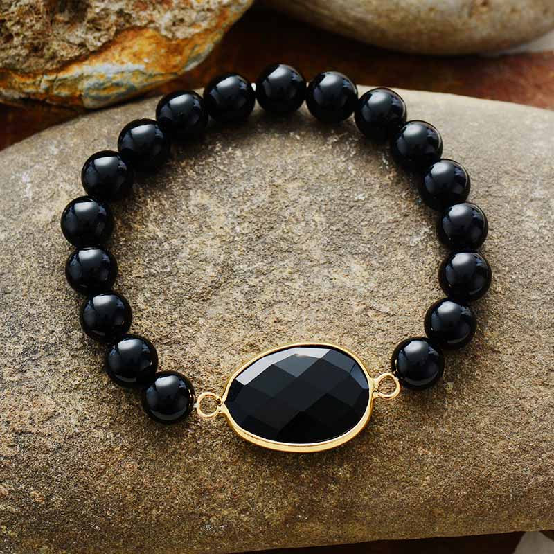 Lapis Lazuli Onyx Elastic Bracelet