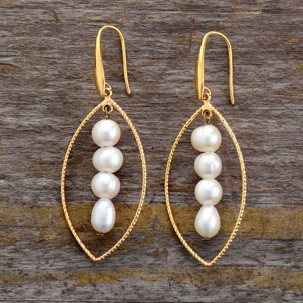 Baroque Pearls Leaf Earrings