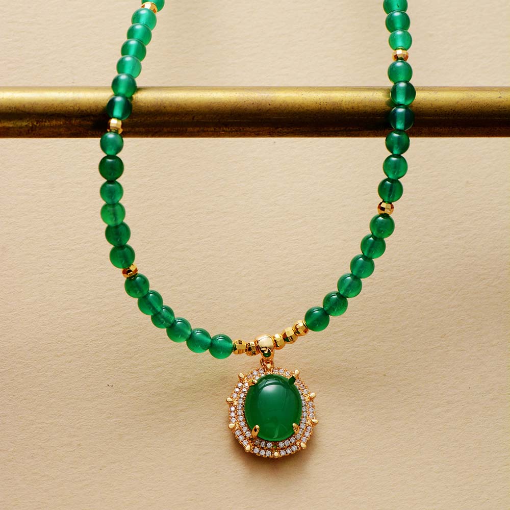 Green Onyx Bead Necklace