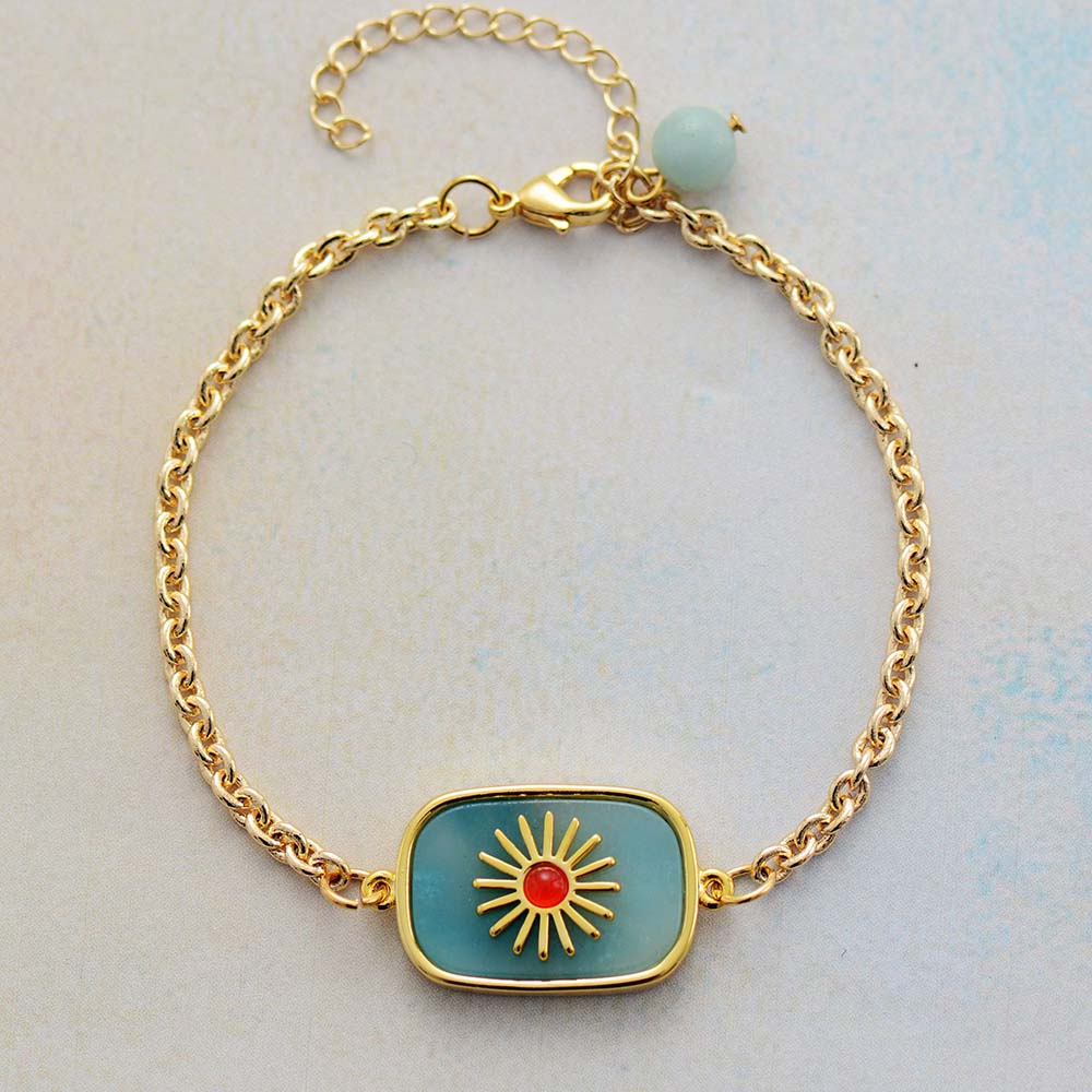 Amazonite Rhodonite Sunrise Bracelet