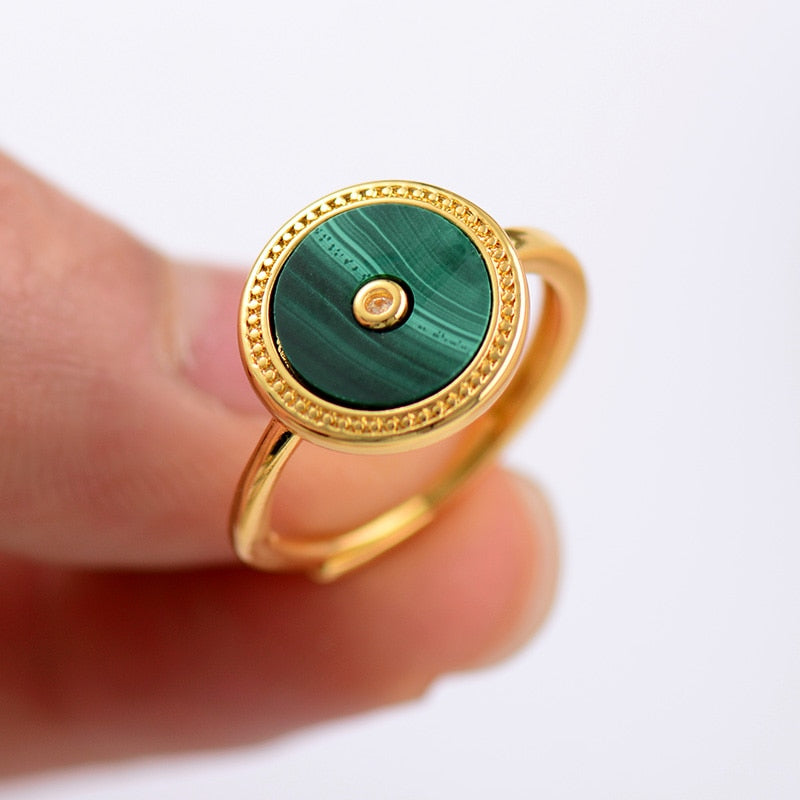 Byzantine Emerald Round Ring