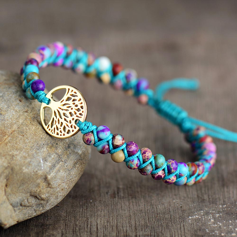 Celtic Chroma Jaspers Braided Bracelet