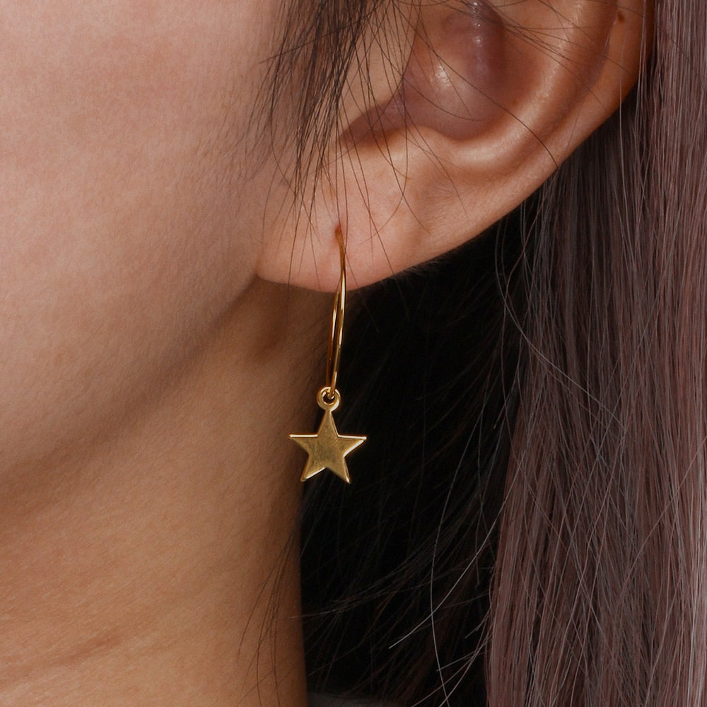 Dangling Shapes Hoop Earrings