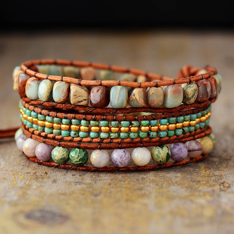 Boho Stones Beads Layered Bracelet