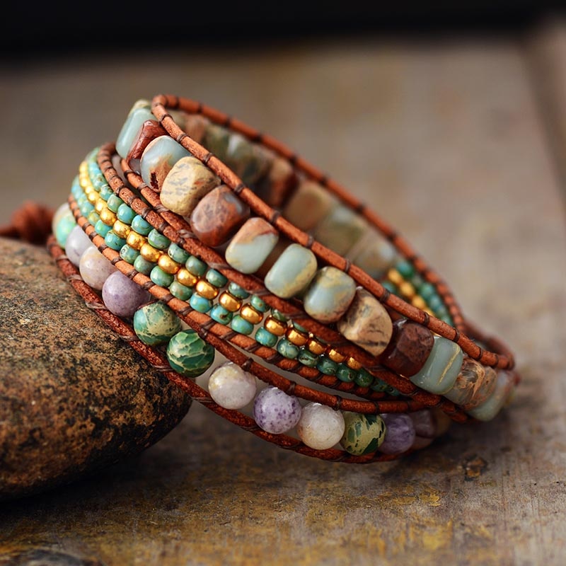 Boho Stones Beads Layered Bracelet