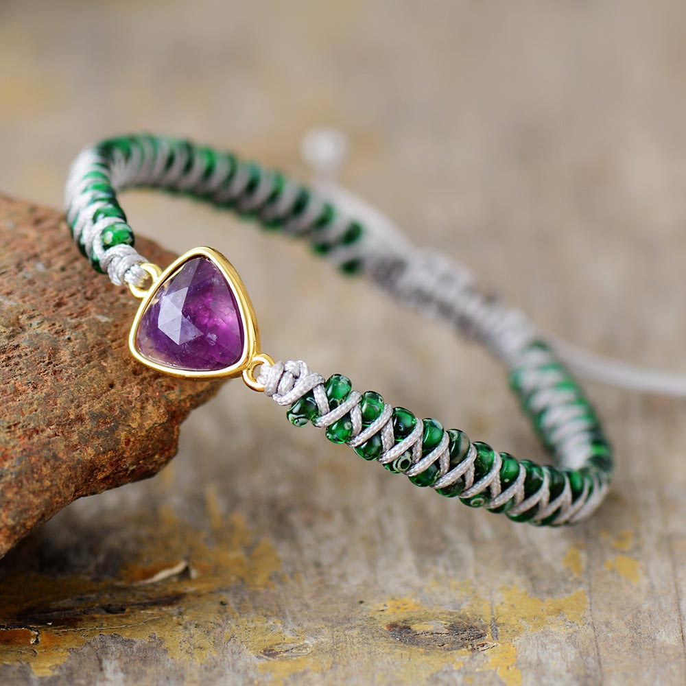 String Braid Glass Beads Bracelet