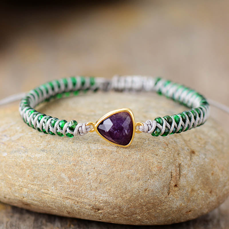 String Braid Glass Beads Bracelet