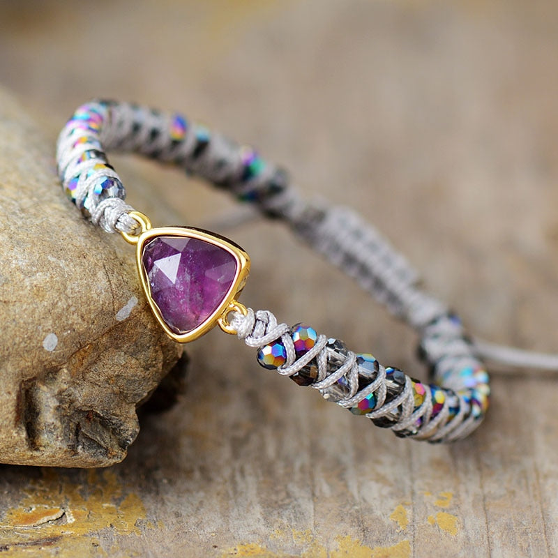 String Braid Glass Beads Bracelet