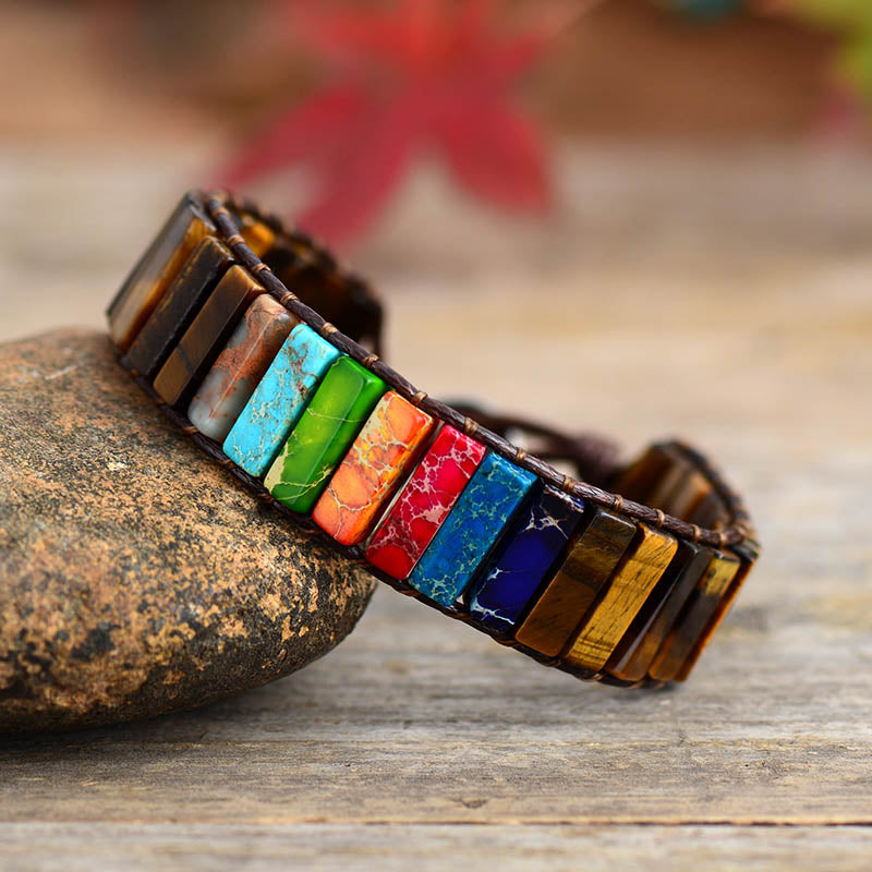 7 Chakra Vertical Bead Bracelet