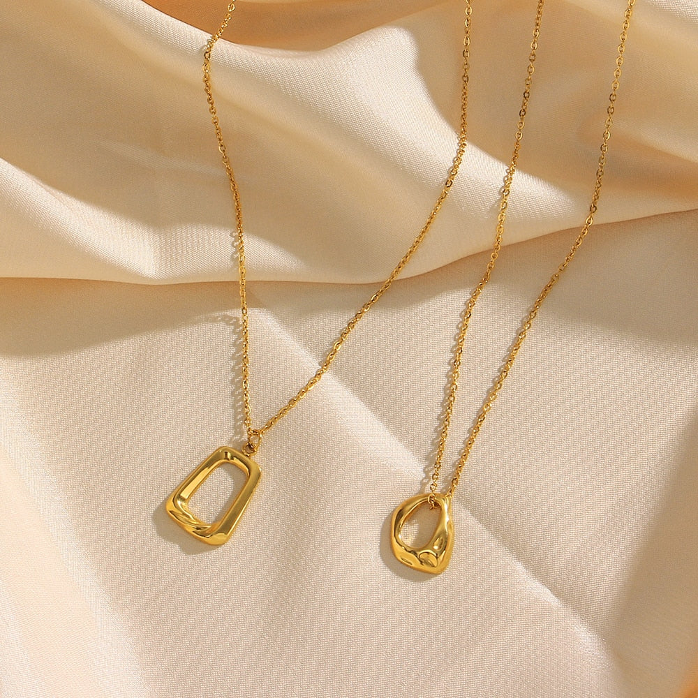 Trapezoid Gold Statement Necklace
