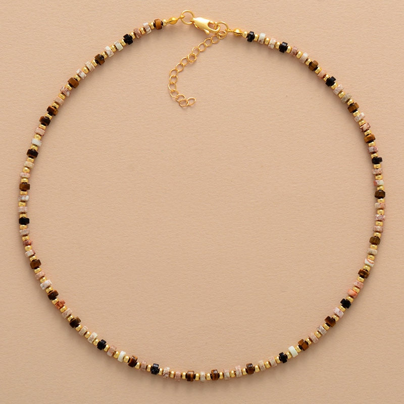 Boho Tiny Stones and Beads Necklace