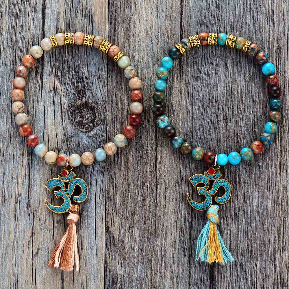 Mala Emblem Beadwork Tassel Bracelet