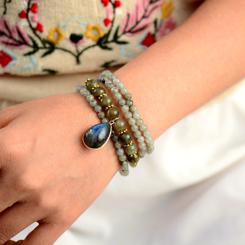 Elastic Labradorite Bracelet Necklace