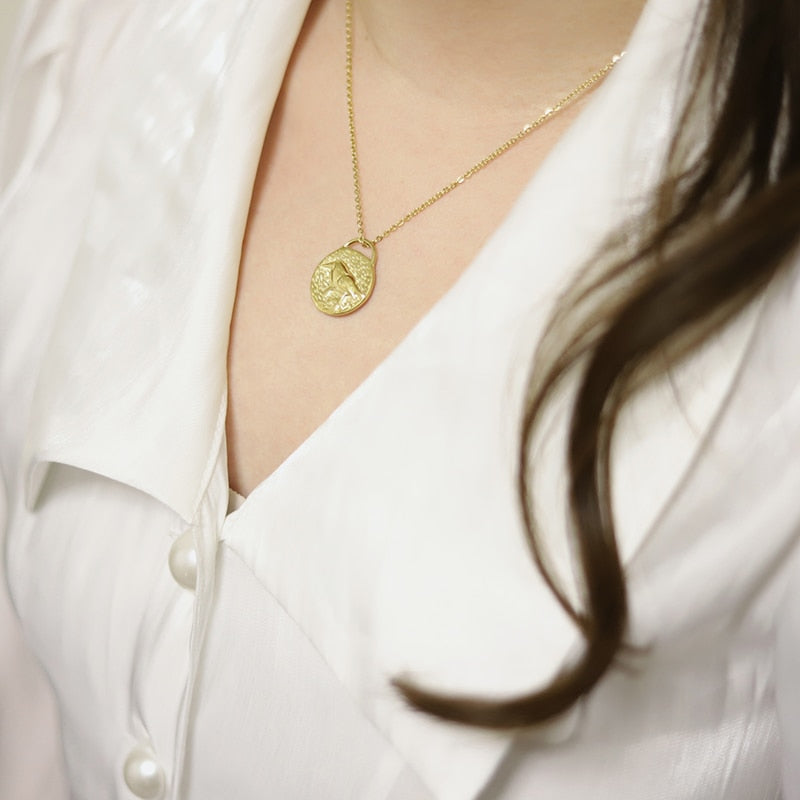 Embossed Animal Gold Necklace