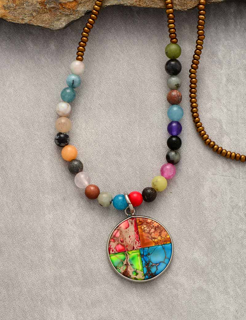 Gold Beads Chroma Pendant Necklace