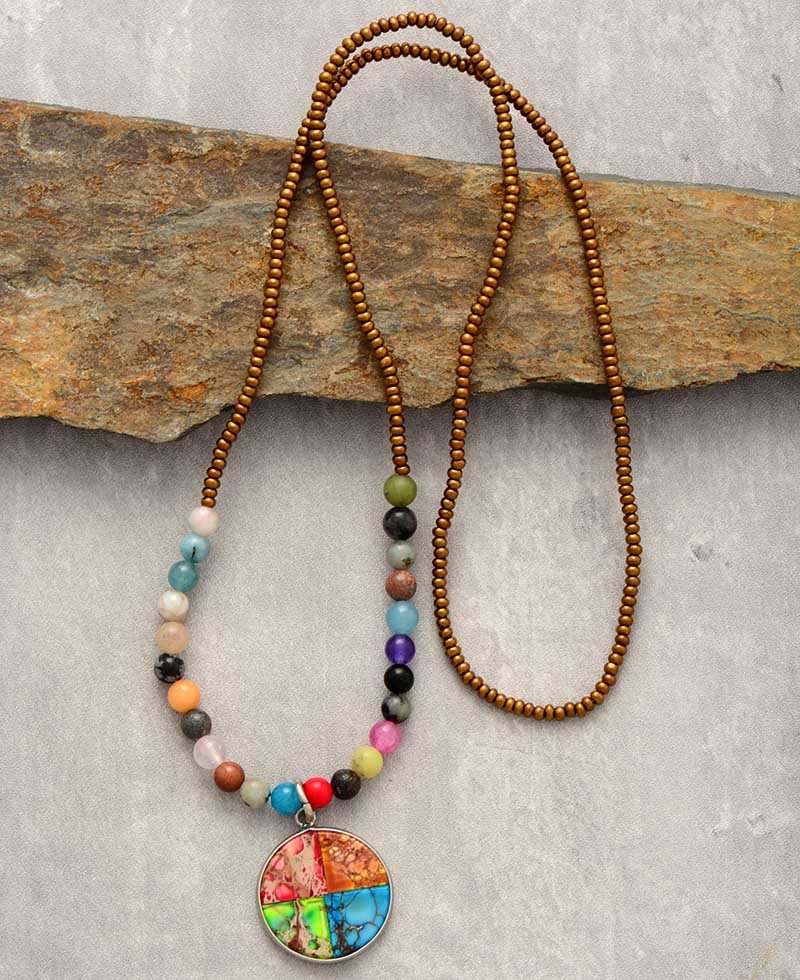 Gold Beads Chroma Pendant Necklace