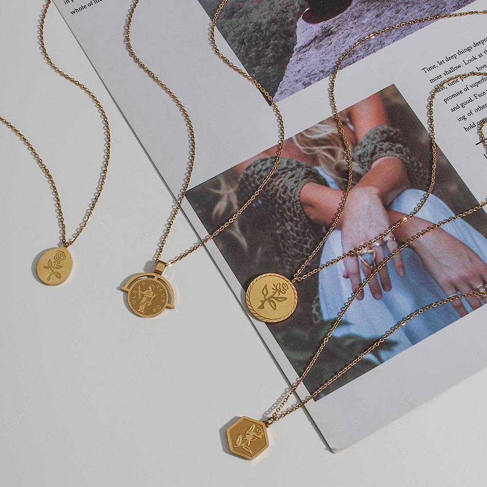 Antique Insignia Pendant Necklace