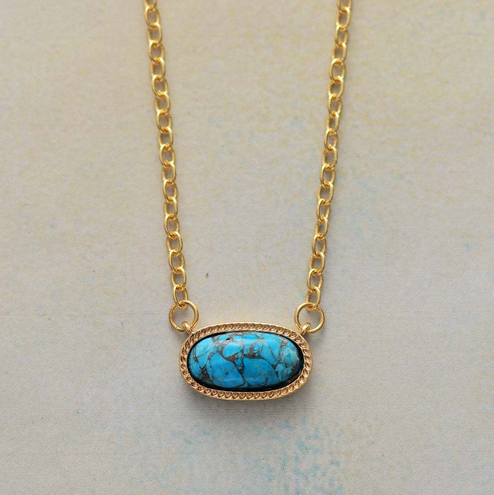 Turquoise Oval Pendant Necklace