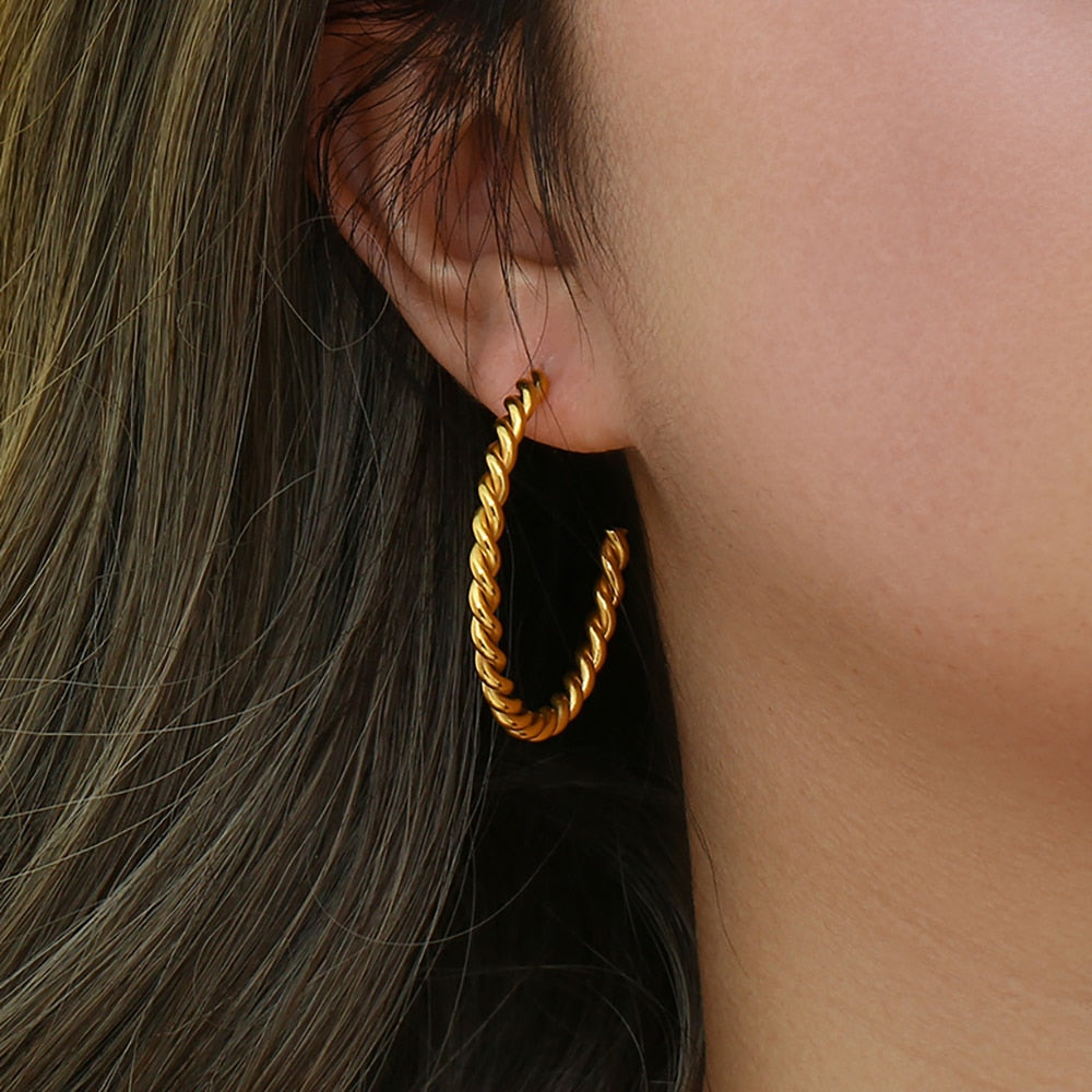 Classic Twisted Hoop Earrings