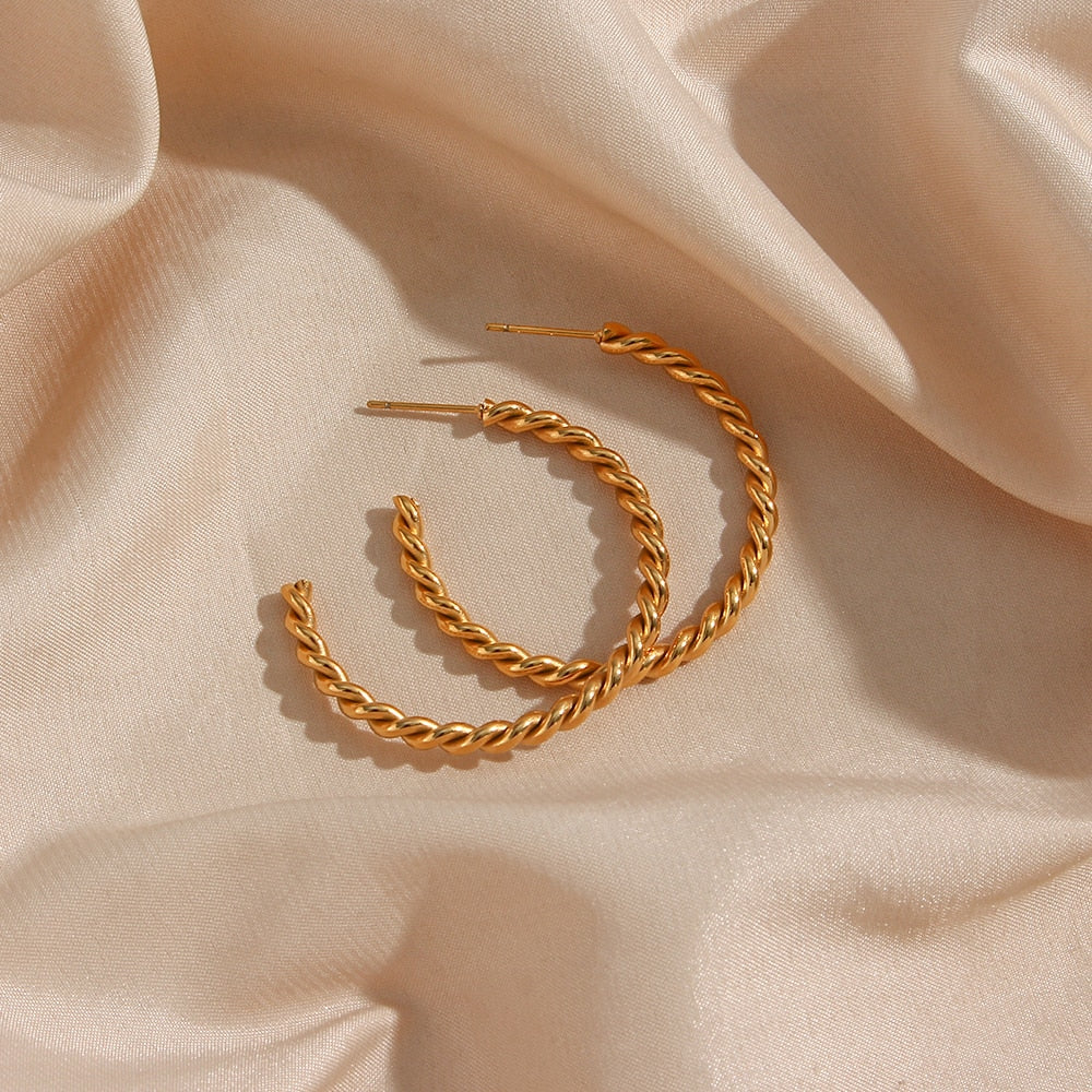 Classic Twisted Hoop Earrings