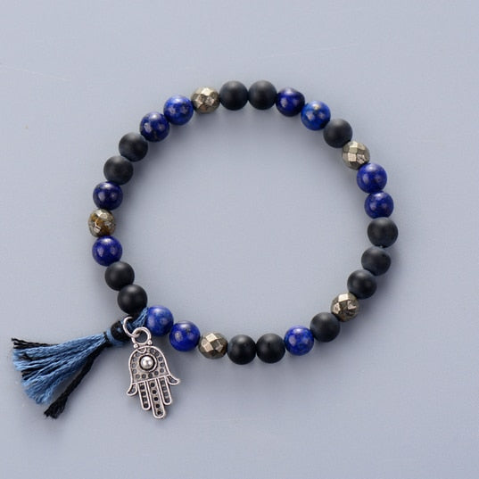 Neutral Hues Beads Tassel Bracelet