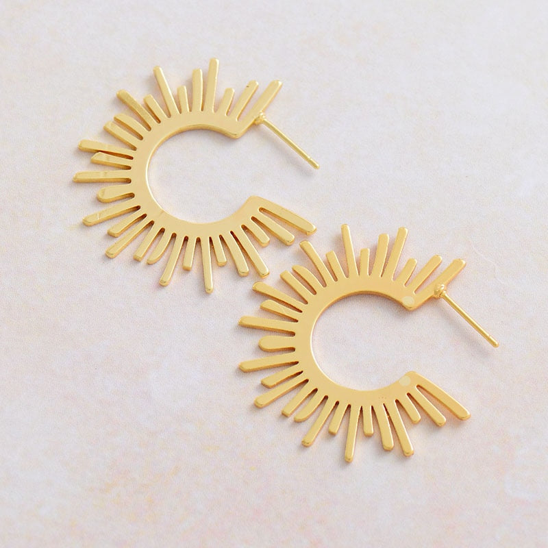 Sunburst Boho Hoop Earrings
