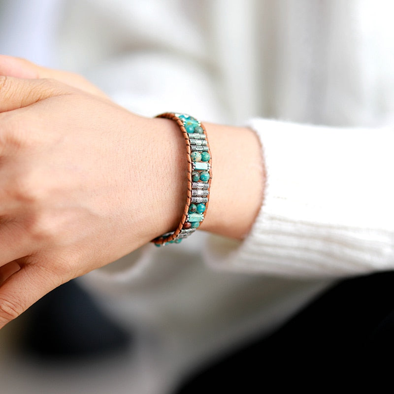 Emperor Stone Metal Braided Bracelet