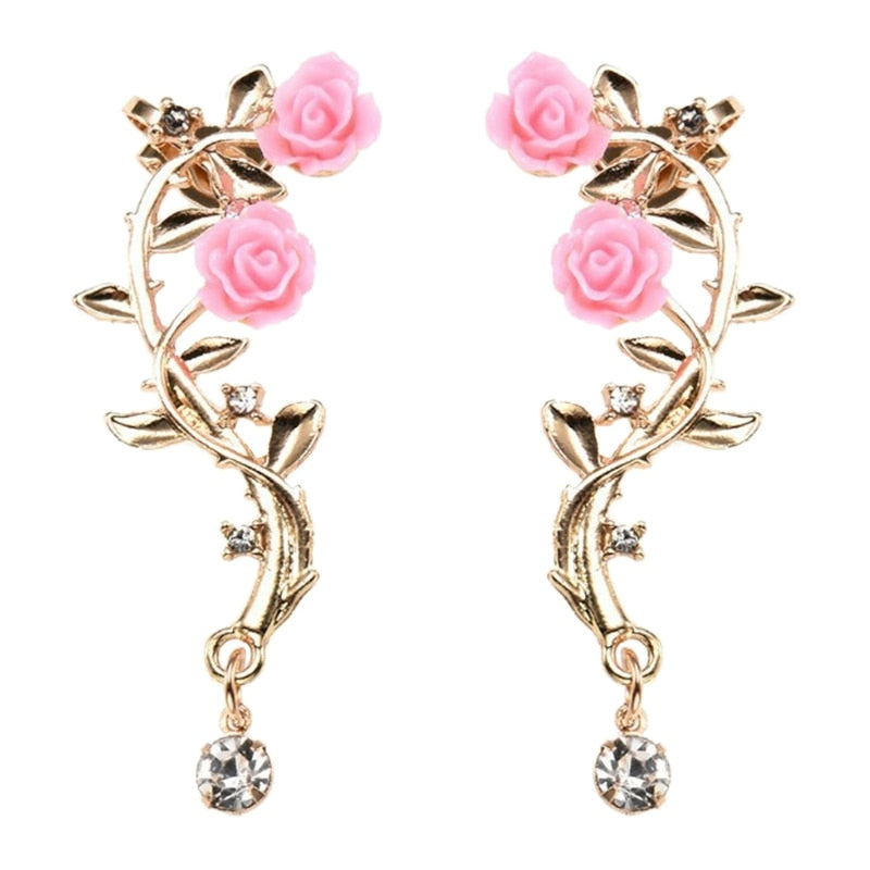 Rose Cuff Earrings