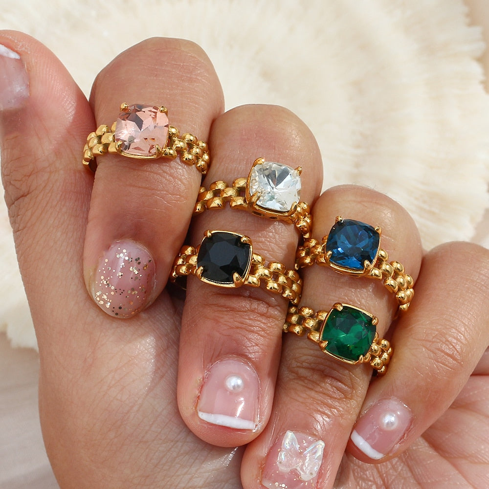Watchband Style CZ Ring