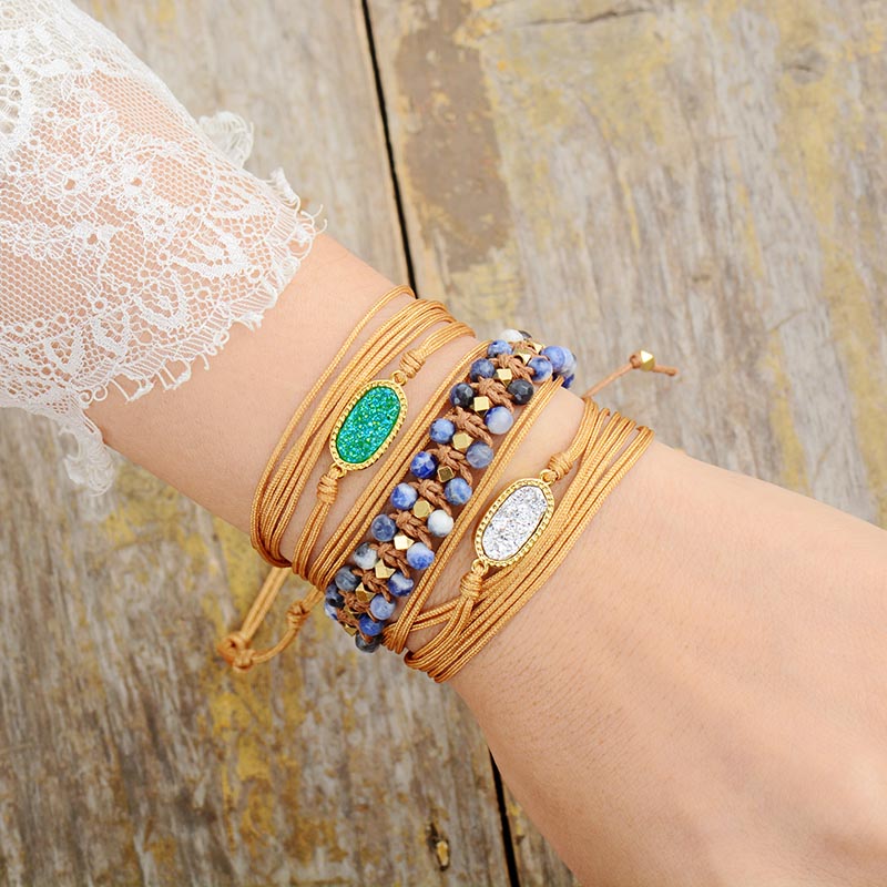 Blue Sodalite Cord Bracelet