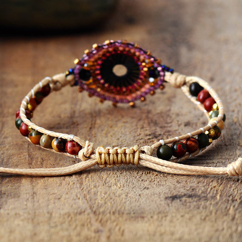 Evil Eye Beadwork Rope Bracelet