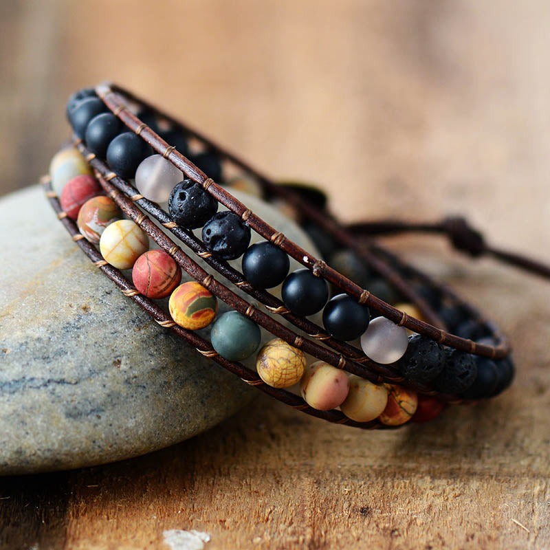 Matte Mix Gems Couple Bracelet