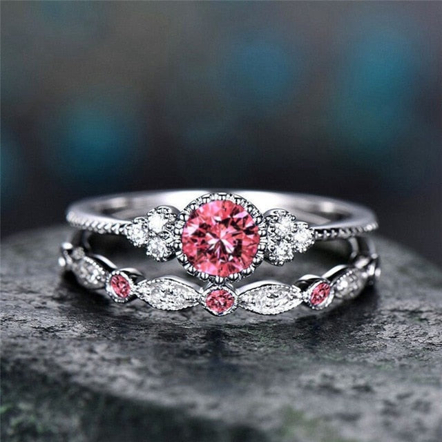 Elegant Crystal Ring Set