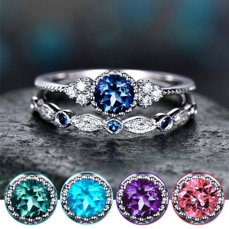 Elegant Crystal Ring Set