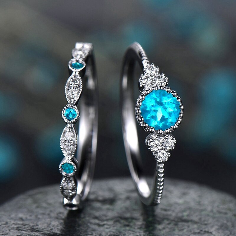 Elegant Crystal Ring Set