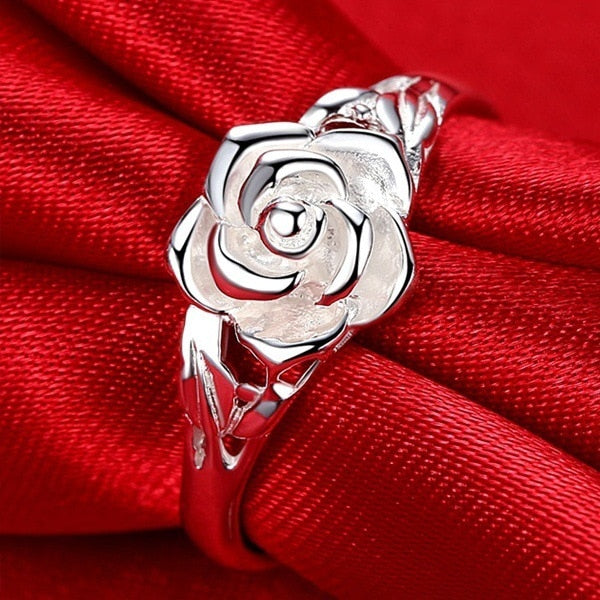 Sterling Silver Rose Ring – Boho Peak