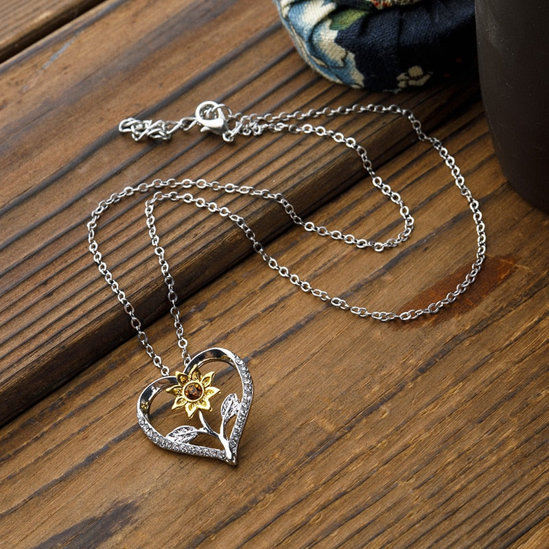 Sunflower Heart Necklace