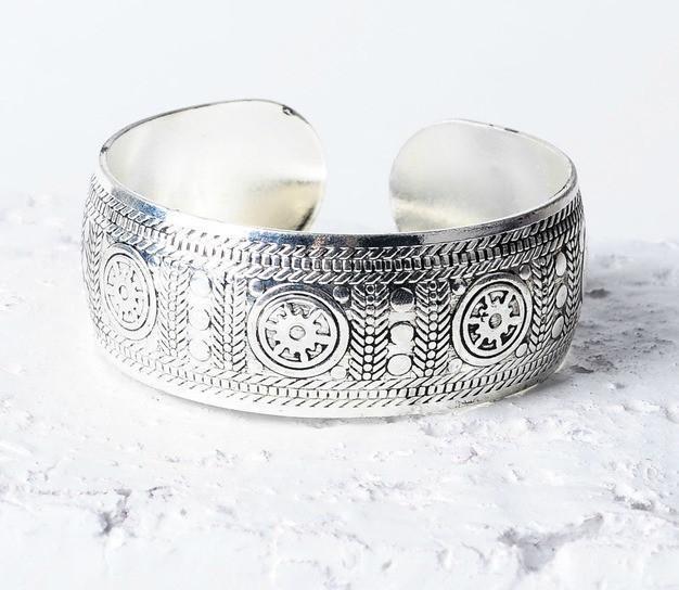 Sterling Silver Boho Cuff bracelet Boho Peak Sun 