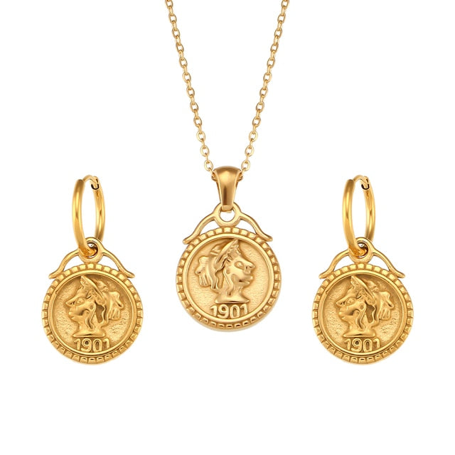 1901 Cameo Casted Jewellery Set